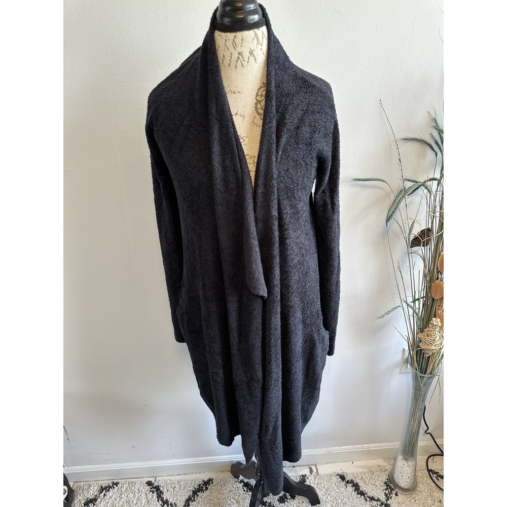 Barefoot Dreams CozyChic Lite Circle Cardigan Medium Black Sweater